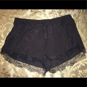 BCBGeneration Black Silky Shorts with Lace